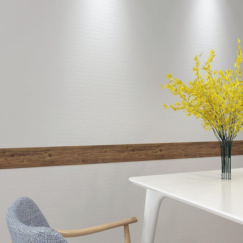 Decotalk 3"x236" Wood Border Wallpaper Peel and Stick Wood Grain Wallpaper Self Adhesive Wall Paper Removable Mirror Frame Border Wood Frame Mirror Vinyl for Bedroom Home Decor - Image 4